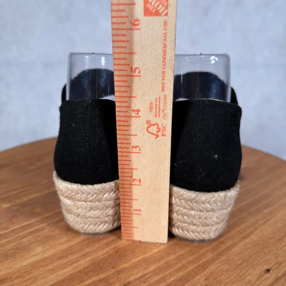 LifeStride Keaton Wedge Espadrilles Women 8.5M Black Good Crisscross Straps